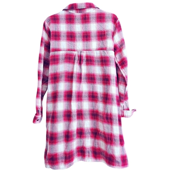 Zara Girls Plaid Flannel Dress Button-Down Shirt Dress Size 11-12 - Picture 2 of 3